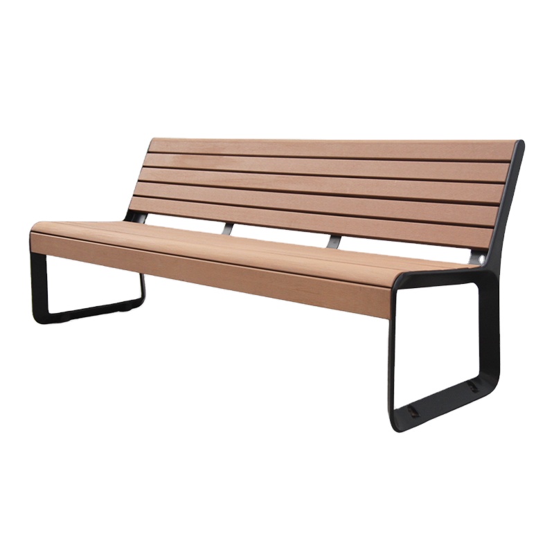 Outdoor Furniture Recycled Plastic - ม้านั่งไม้ระแนงพลาสติกรีไซเคิลสำหรับกลางแจ้ง ใช้ในสวนสาธารณะ ขาอะลูมิเนียมหล่อ เฟอร์นิเจอร์สวน ระเบียง ม้านั่งยาว