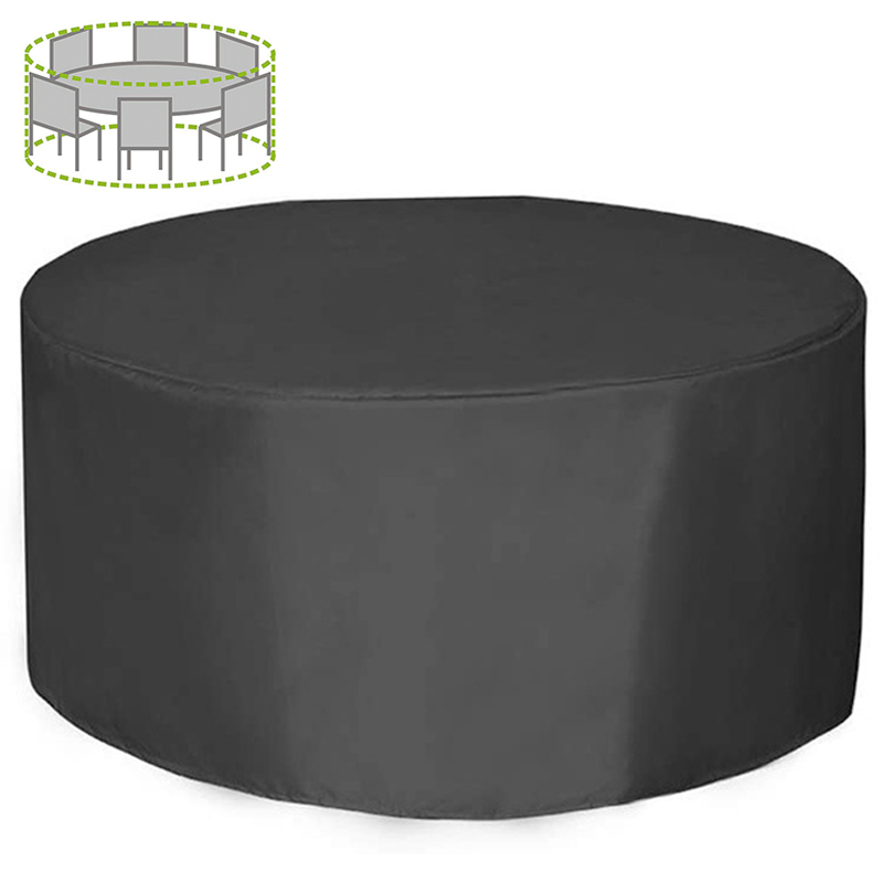 Outdoor Furniture Heavy Duty - ผ้าคลุมเฟอร์นิเจอร์ทรงกลม 12 ขนาด 210D ผ้าคลุมเฟอร์นิเจอร์สำหรับลานบ้านแบบหนาพิเศษ กันน้ำ
