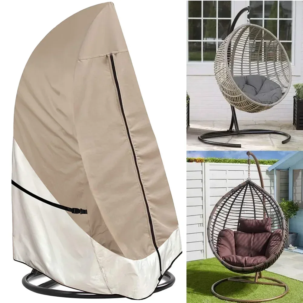 Hanging Egg Chair - 420D Oxford ผ้ากันน้ําสวนเก้าอี้ไข่ Light Tan และสีกากีแขวนกลางแจ้งเก้าอี้โยกเก้าอี้ครอบคลุมฝุ่น