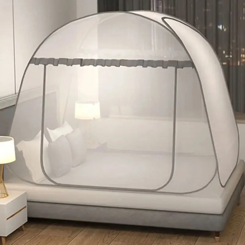 Camping Cot Foldable - Simple Yurt มุ้งกันยุงแบบพกพาเต็นท์เดี่ยวเตียงคู่สําหรับผู้ใหญ่พับสองชั้นตาข่ายสุทธิ Breathable ยุงสุทธิ
