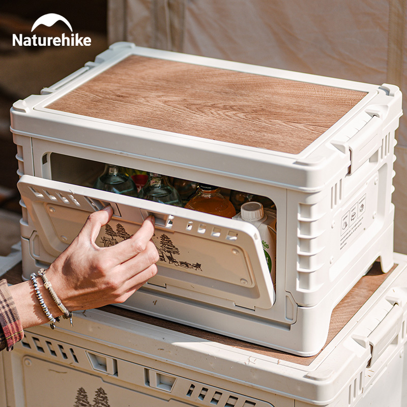 Outdoor Furniture Australia - Naturehike กล่องตั้งแคมป์60L กล่องเก็บพับความจุขนาดใหญ่25L 50L 30L โต๊ะข้างเตียงบ้านกลางแจ้งปิกนิกกล่องพลาสติก