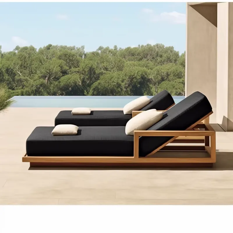 Outdoor Furniture For Sale - เก้าอี้อาบแดดชายหาดไม้สักสำหรับสระว่ายน้ำ เฟอร์นิเจอร์กลางแจ้งพร้อมเบาะรองนั่ง ลดราคาพิเศษ