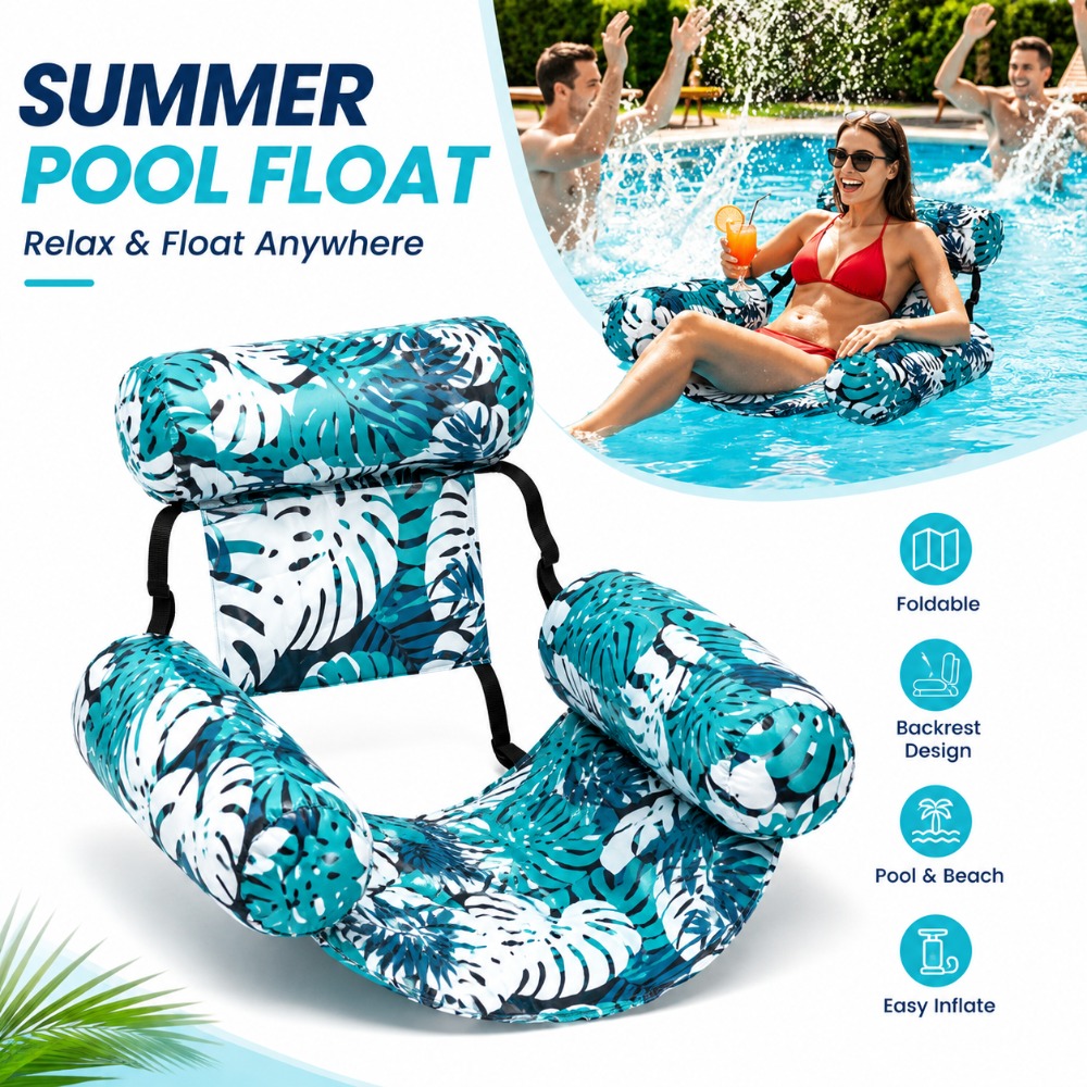 Outdoor Furniture Heavy Duty - เก้าอี้เป่าลมแบบหนาพิเศษสำหรับผู้ใหญ่ เหมาะสำหรับสระว่ายน้ำ ทะเล ชายหาด สนามหลังบ้าน งานปาร์ตี้