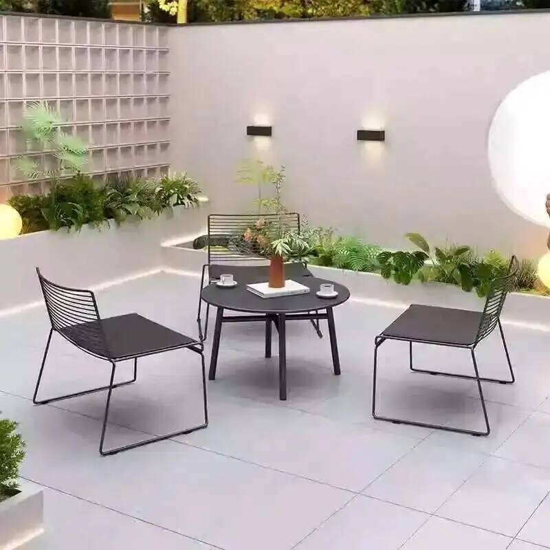 Outdoor Furniture Shop - ชุดโต๊ะและเก้าอี้เหล็กสำหรับร้านน้ำชา คาเฟ่ ระเบียง สวนหย่อม ลานบ้าน กลางแจ้ง