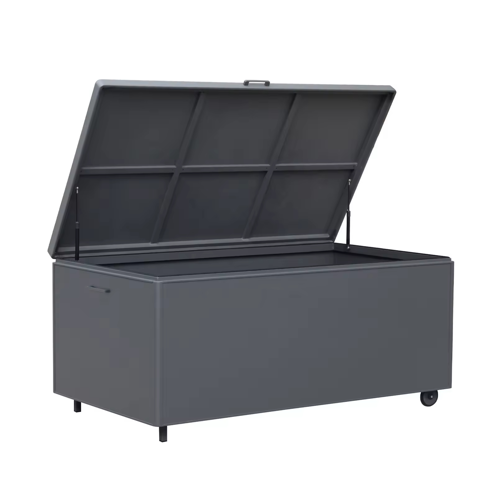 Outdoor Furniture Aluminium - กล่องเก็บของกลางแจ้งกันน้ำ ทำจากอลูมิเนียมและพีวีซี รูปทรงสี่เหลี่ยม สำหรับเก็บเบาะรองนั่งในสวน เฟอร์นิเจอร์จัดเก็บของในสวน