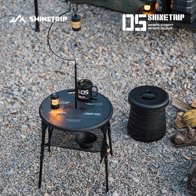 Outdoor Furniture Australia - โต๊ะพับกลางแจ้ง ShineTrip แบบพกพาสำหรับตั้งแคมป์ ปิกนิก บาร์บีคิว โต๊ะอเนกประสงค์ปรับระดับความสูงได้