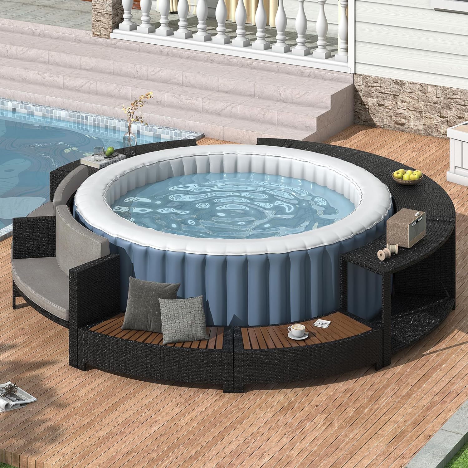 ชุดโซฟาหวายสำหรับลานบ้าน พร้อม - Outdoor Furniture With Storage For Cushions บทวิจารณ์และราคา