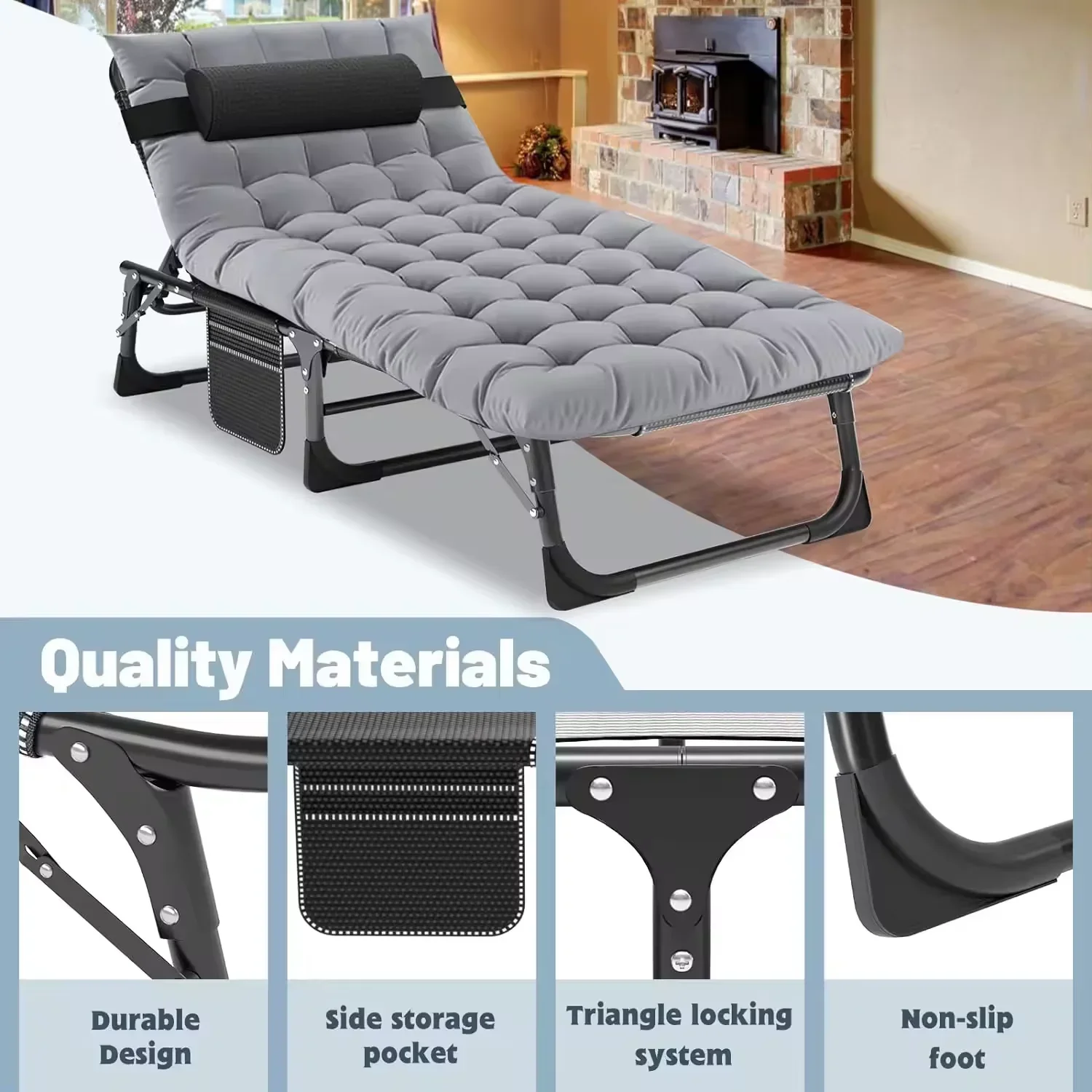 เตียงพับได้แบบพกพาปรับระดับได้ - Outdoor Furniture For Sale บทวิจารณ์และราคา