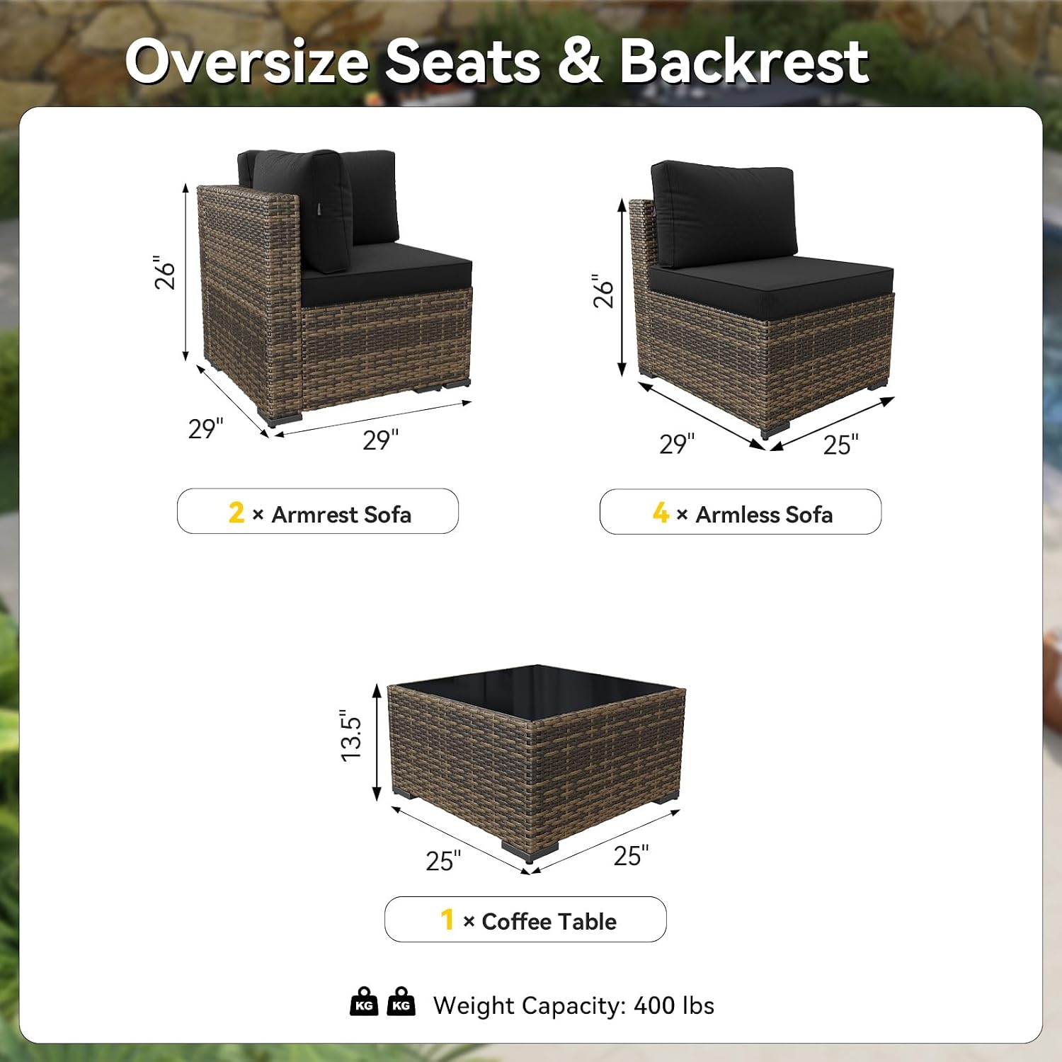 ชุดเฟอร์นิเจอร์ระเบียงหวาย 7 ช - Outdoor Furniture Yellow บทวิจารณ์และราคา