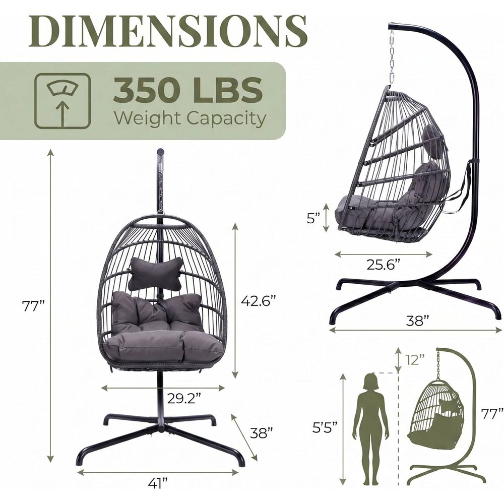 เก้าอี้แขวนรูปไข่สำหรับกลางแจ้ - Hanging Egg Chair บทวิจารณ์และราคา