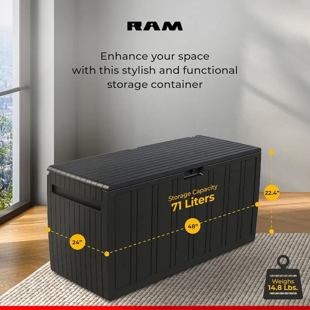 กล่องเก็บของกลางแจ้งสีน้ำตาลขน - Outdoor Furniture With Storage For Cushions บทวิจารณ์และราคา