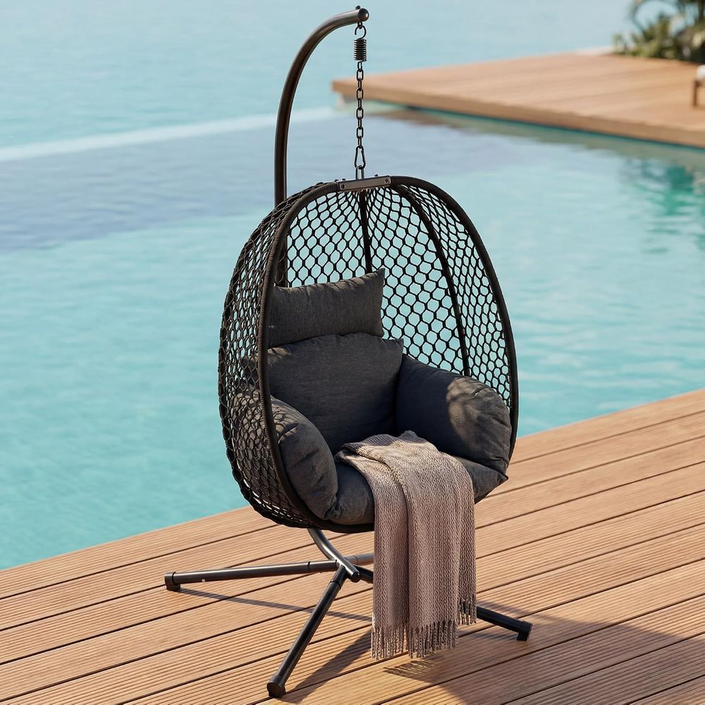 เก้าอี้ไข่แบบแขวนกลางแจ้งพร้อม - Hanging Egg Chair บทวิจารณ์และราคา