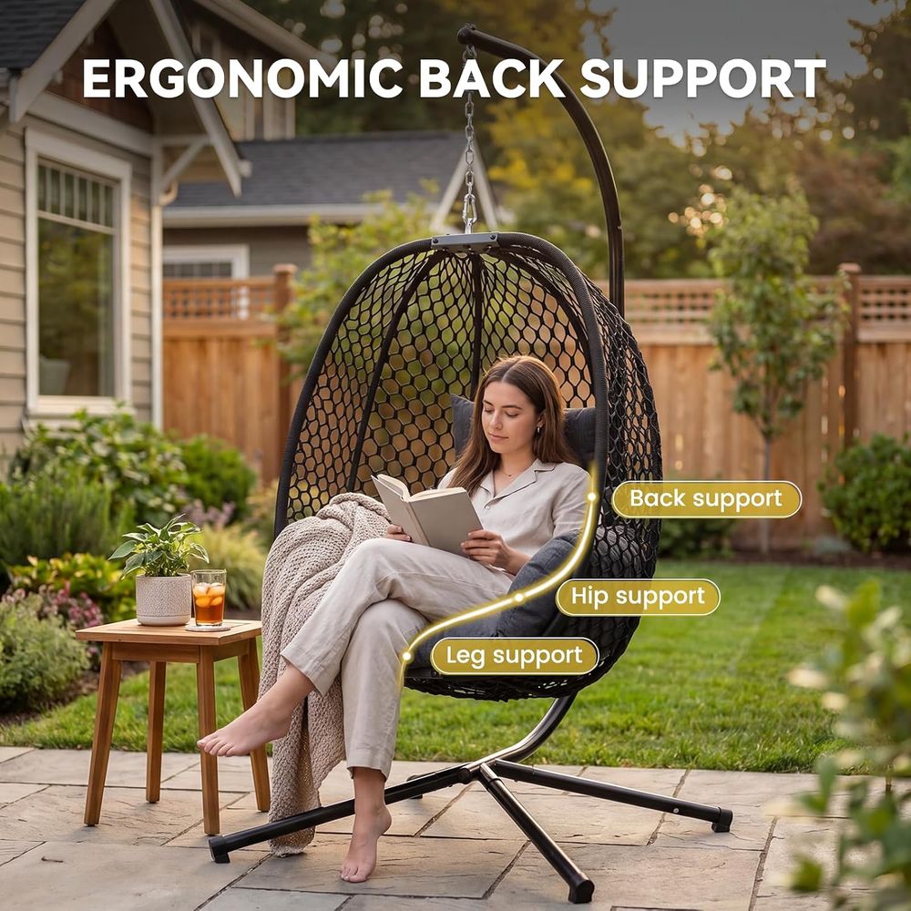 เก้าอี้ไข่แบบแขวนกลางแจ้งพร้อม - Hanging Egg Chair บทวิจารณ์และราคา