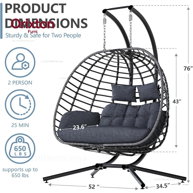 เก้าอี้ชิงช้าไข่คู่พร้อมขาตั้ง - Hanging Egg Chair บทวิจารณ์และราคา
