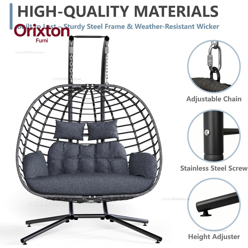 เก้าอี้ชิงช้าไข่คู่พร้อมขาตั้ง - Hanging Egg Chair บทวิจารณ์และราคา