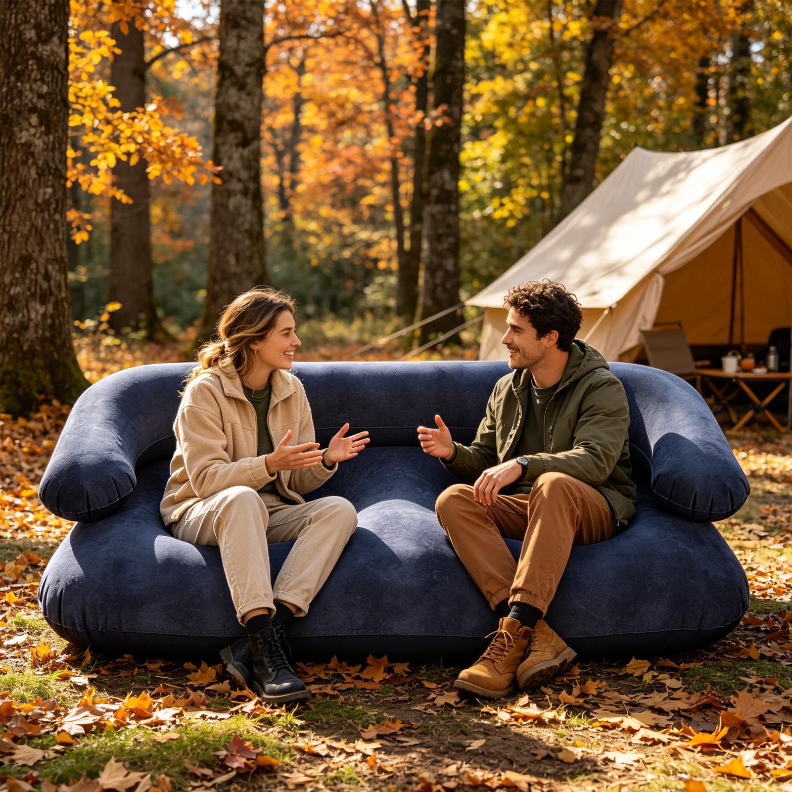 โซฟาเป่าลมคู่แบบสองที่นั่ง โซฟ - Outdoor Furniture Heavy Duty บทวิจารณ์และราคา