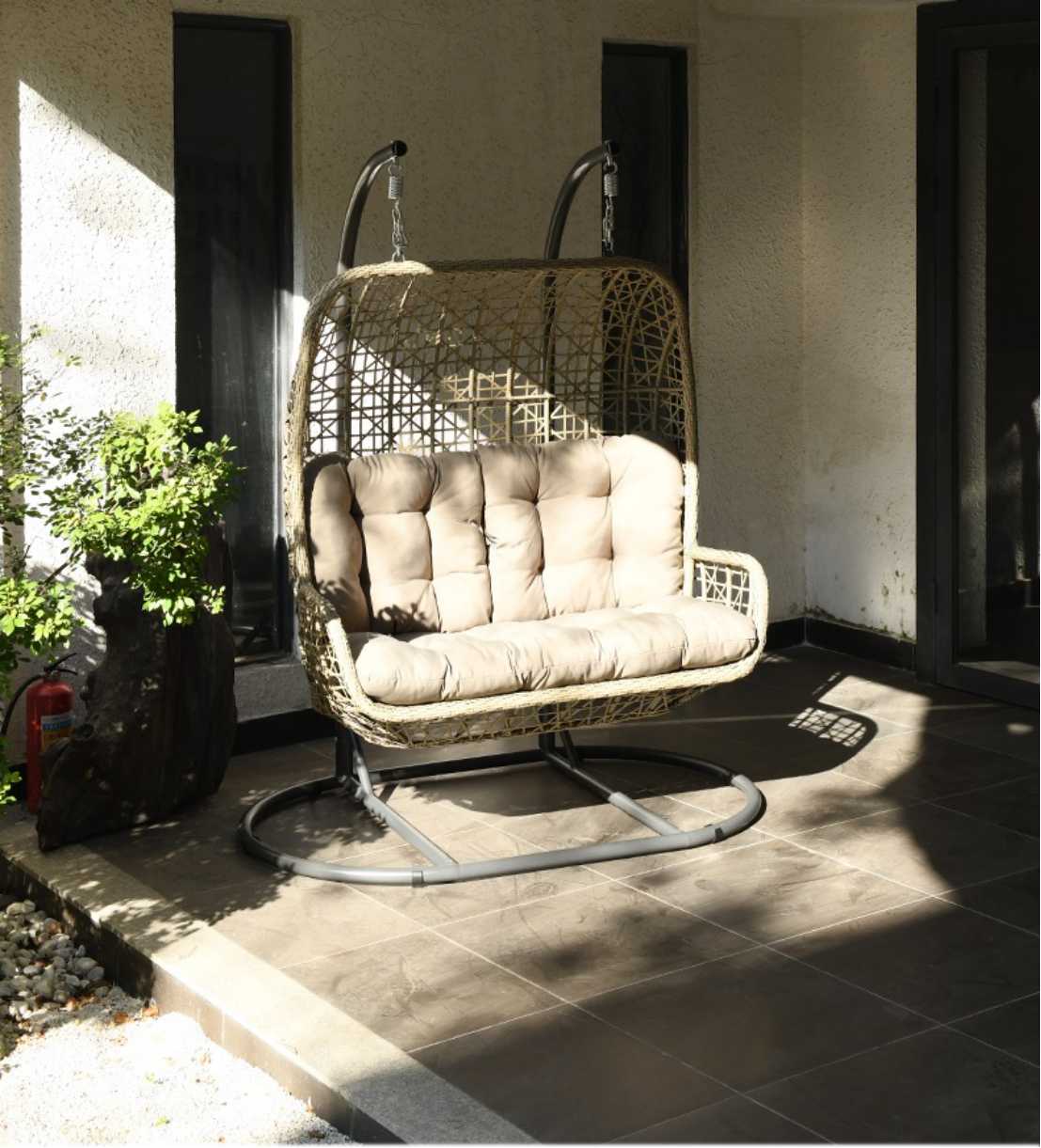 เก้าอี้แขวนคู่สำหรับสวนหรือระเ - Garden Swing Chair บทวิจารณ์และราคา