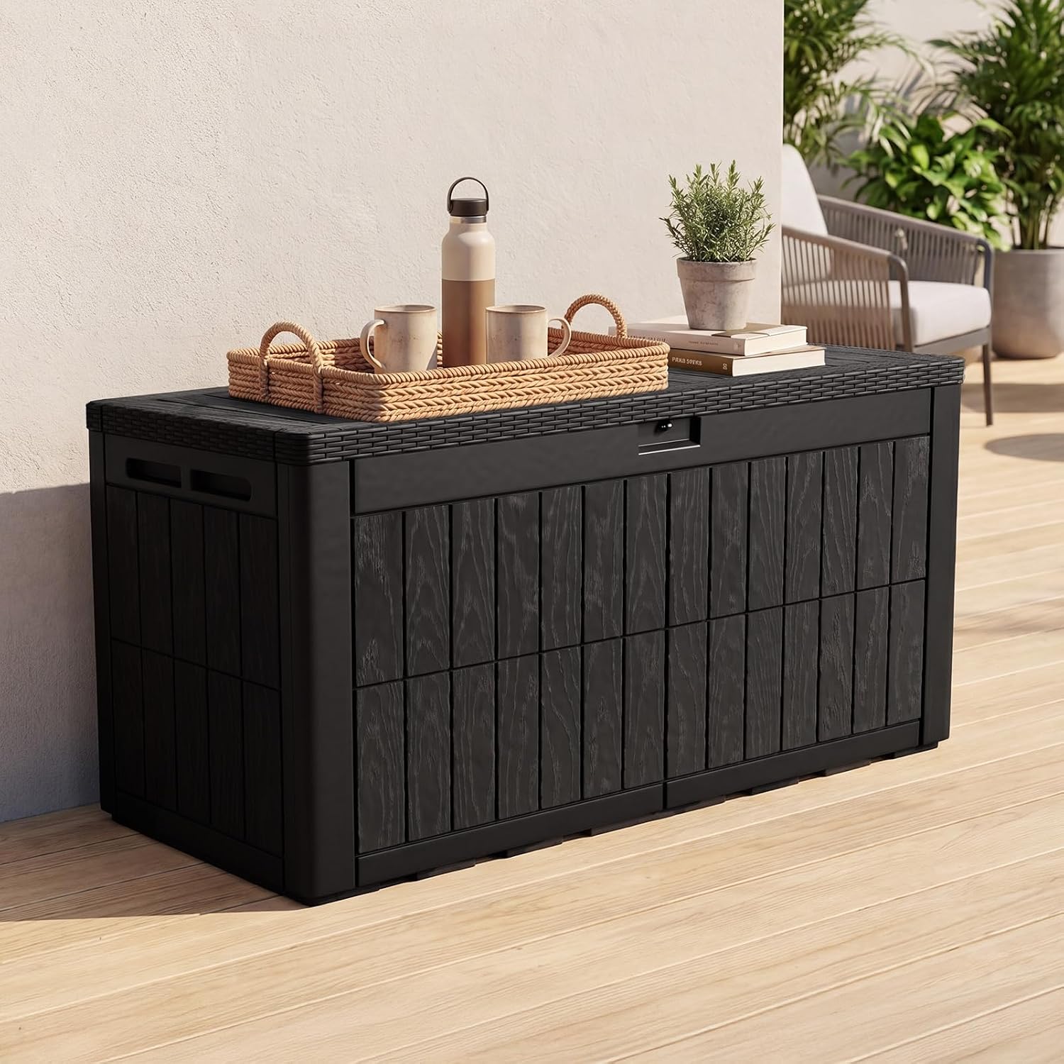 กล่องเก็บของกลางแจ้งขนาดใหญ่ 1 - Outdoor Furniture With Storage For Cushions บทวิจารณ์และราคา