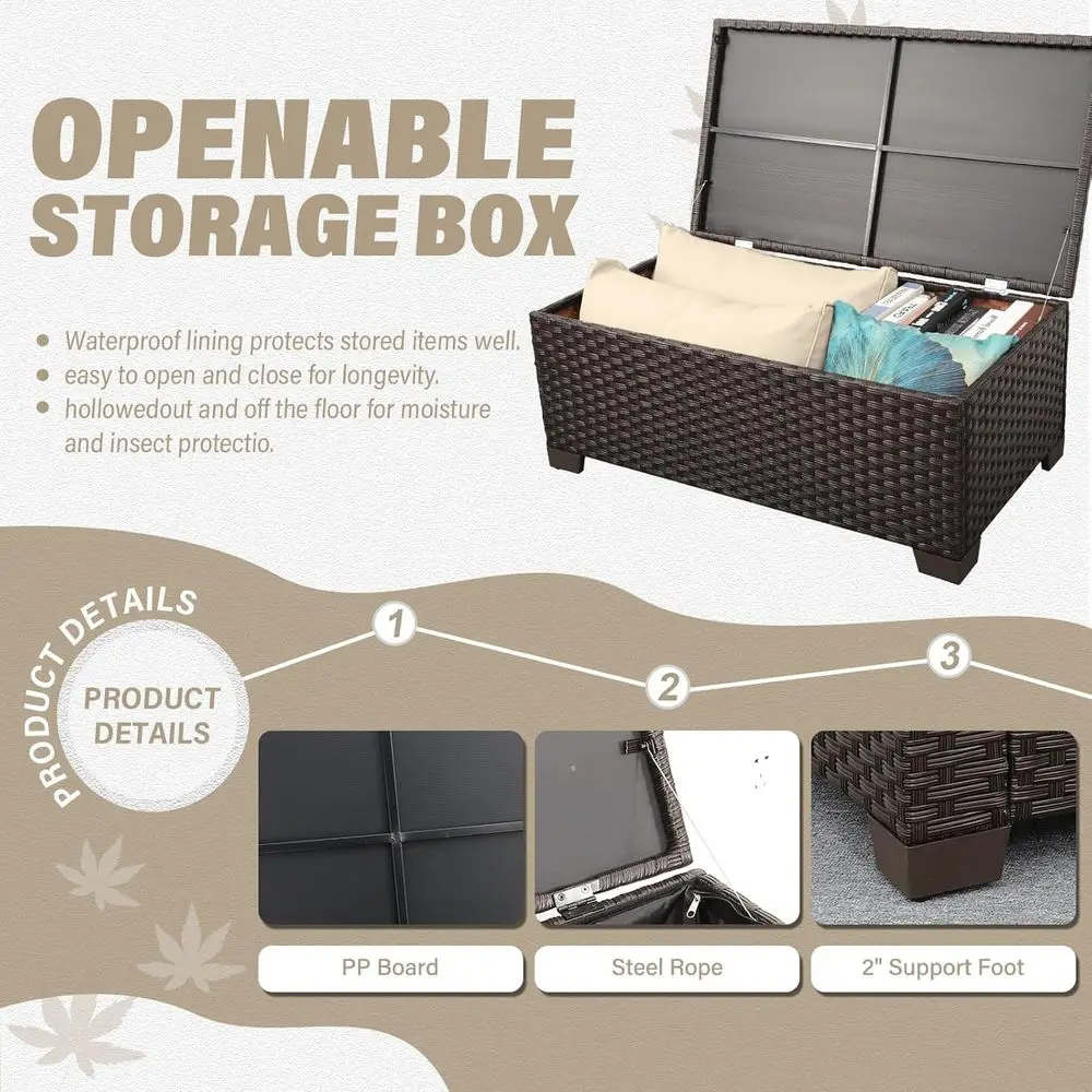 ชุดเฟอร์นิเจอร์ลานกลางแจ้ง 4 ช - Outdoor Furniture With Storage For Cushions บทวิจารณ์และราคา