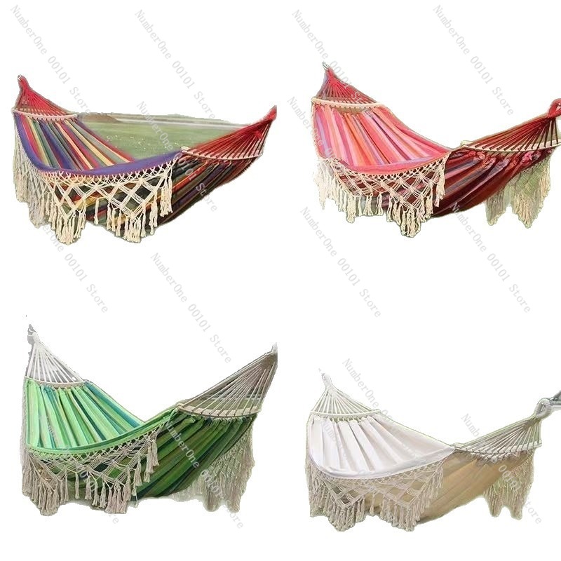 เปลญวนผ้าแคนวาสแบบคู่ พร้อมพู่ - Garden Swing Chair บทวิจารณ์และราคา
