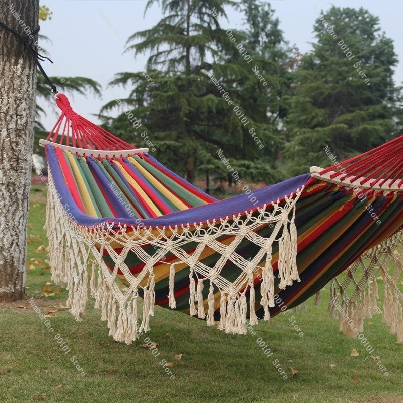 เปลญวนผ้าแคนวาสแบบคู่ พร้อมพู่ - Garden Swing Chair บทวิจารณ์และราคา