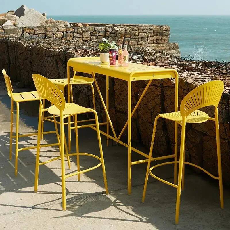 สีเหลืองอุตสาหกรรมเก้าอี้บาร์น - Outdoor Furniture Yellow บทวิจารณ์และราคา