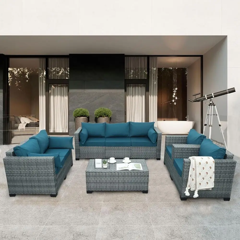 ชุดเฟอร์นิเจอร์หวายกลางแจ้ง 5  - Outdoor Furniture With Storage For Cushions บทวิจารณ์และราคา