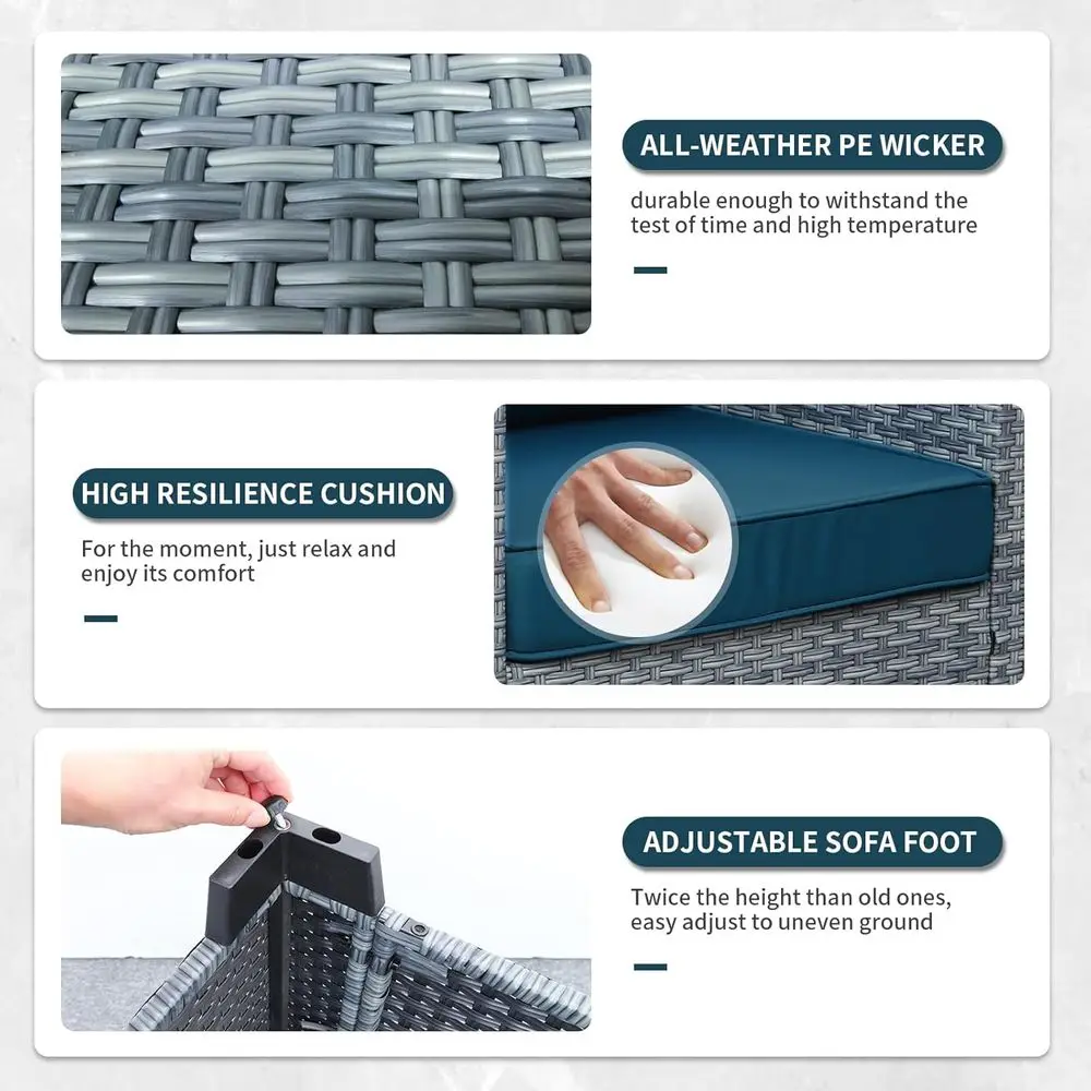 ชุดเฟอร์นิเจอร์หวายกลางแจ้ง 5  - Outdoor Furniture With Storage For Cushions บทวิจารณ์และราคา