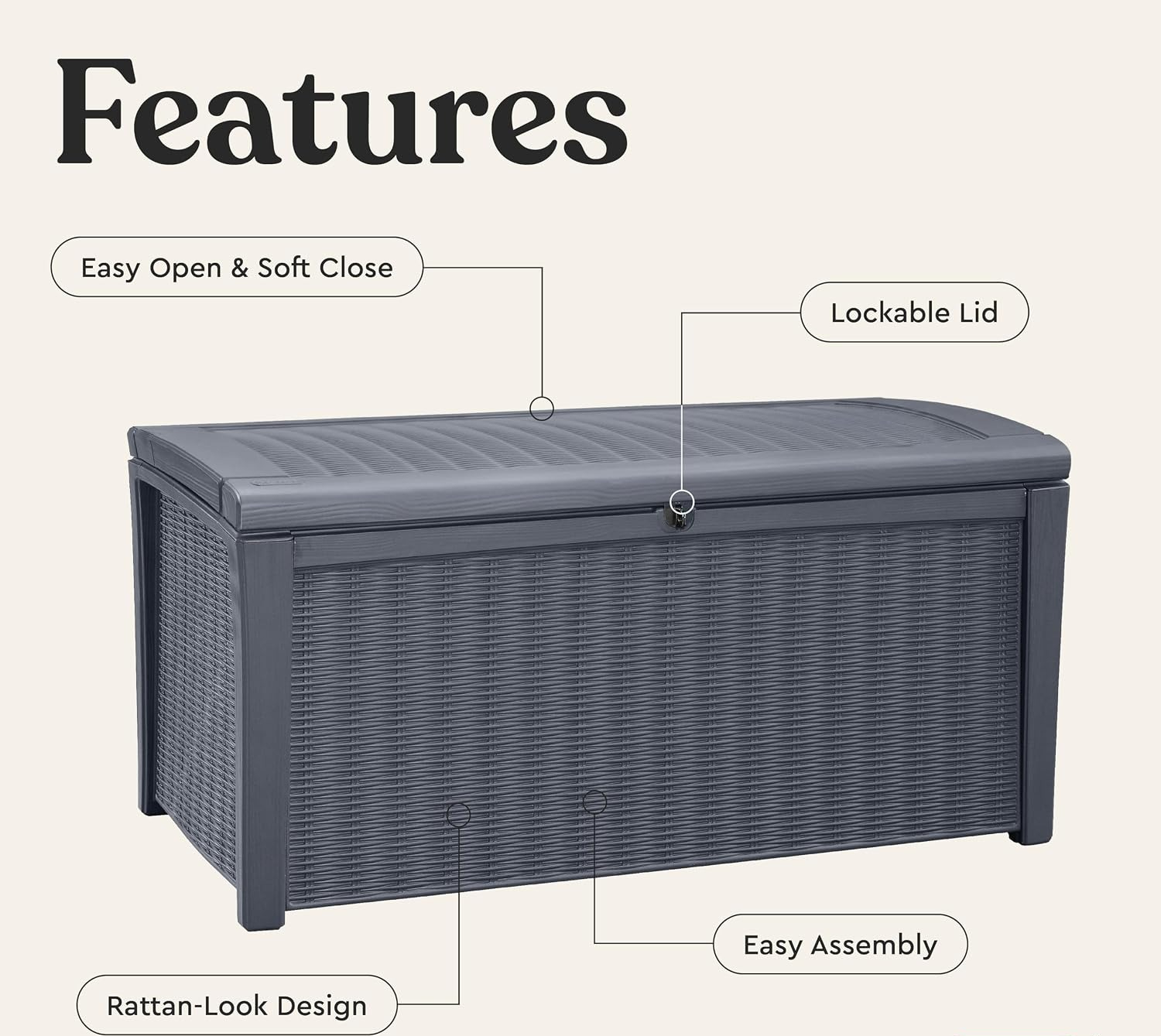 กล่องเก็บของกลางแจ้งขนาด 110 แ - Outdoor Furniture With Storage For Cushions บทวิจารณ์และราคา