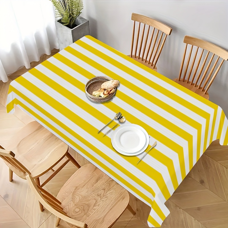 ผ้าปูโต๊ะโพลีเอสเตอร์ลายทางสีเ - Outdoor Furniture Yellow บทวิจารณ์และราคา