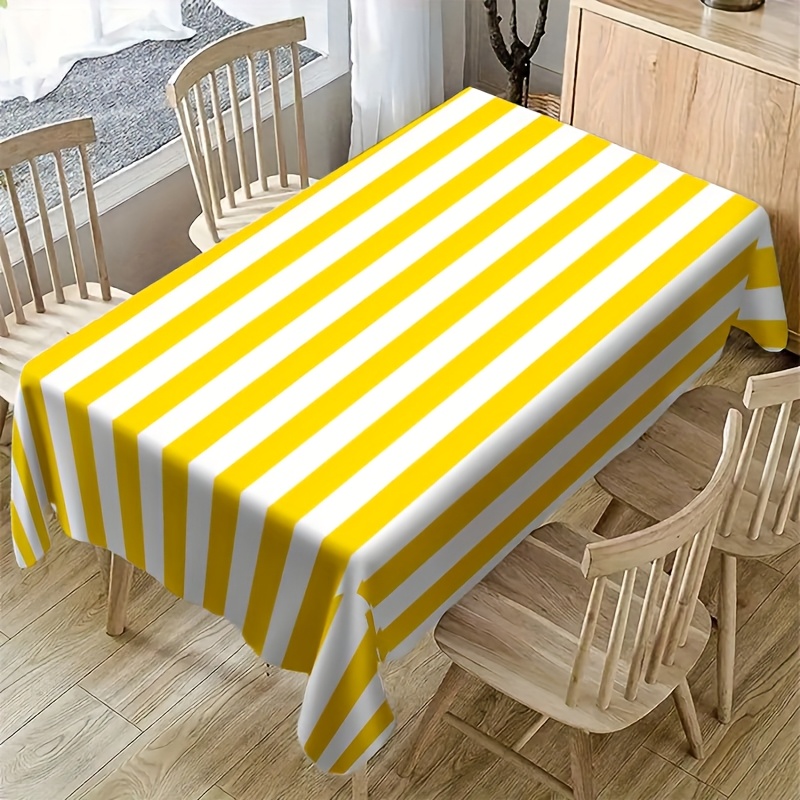 ผ้าปูโต๊ะโพลีเอสเตอร์ลายทางสีเ - Outdoor Furniture Yellow บทวิจารณ์และราคา