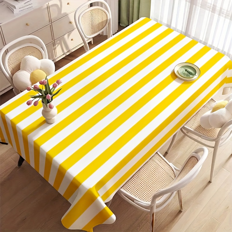 ผ้าปูโต๊ะโพลีเอสเตอร์ลายทางสีเ - Outdoor Furniture Yellow บทวิจารณ์และราคา