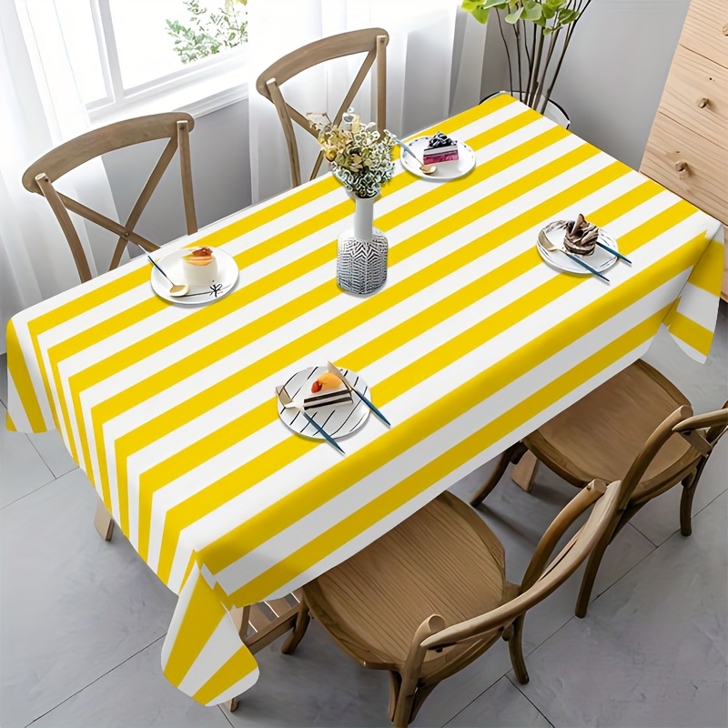 ผ้าปูโต๊ะโพลีเอสเตอร์ลายทางสีเ - Outdoor Furniture Yellow บทวิจารณ์และราคา