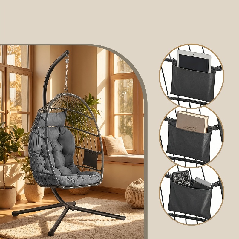 เก้าอี้แขวนทรงไข่พร้อมขาตั้ง – - Hanging Egg Chair บทวิจารณ์และราคา