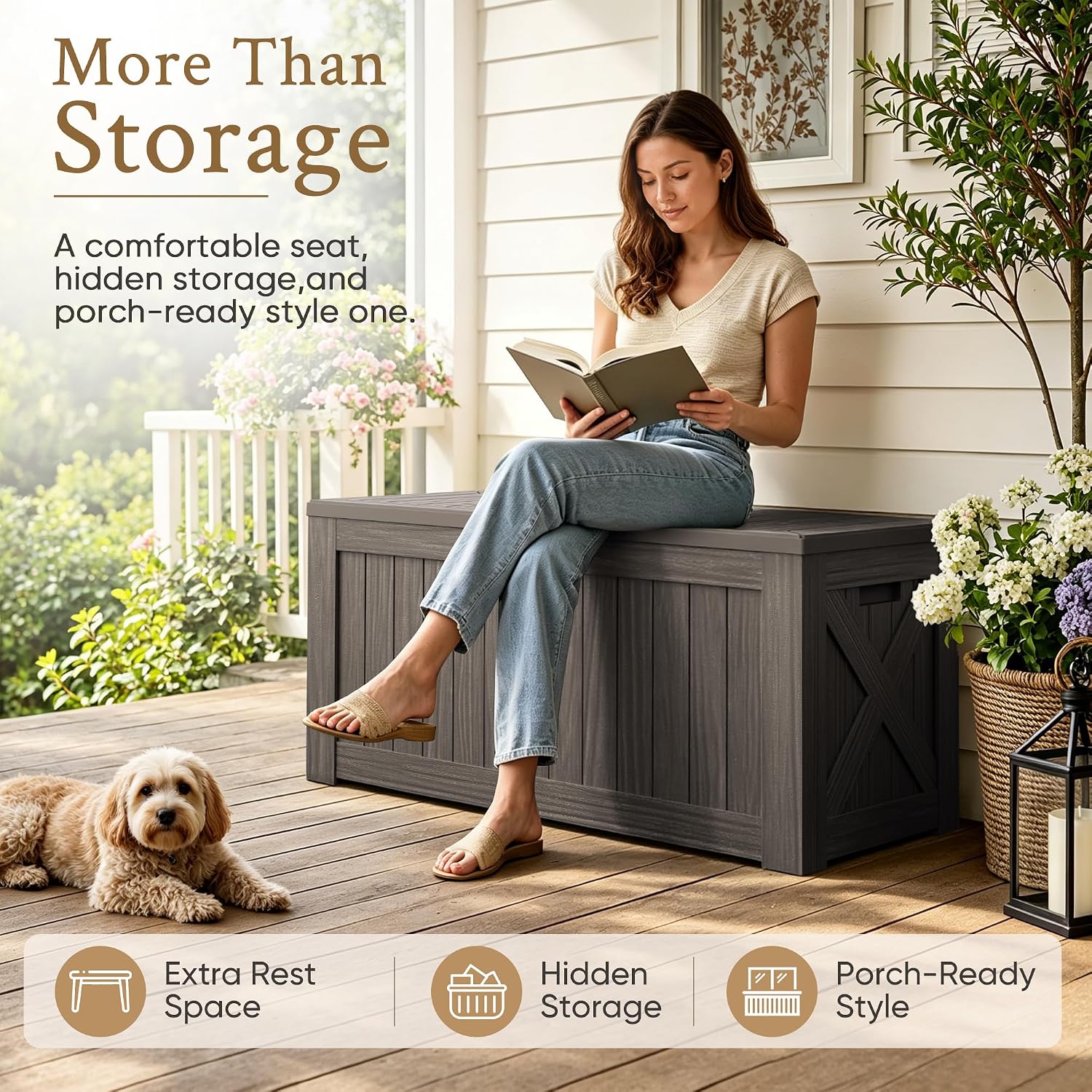 กล่องเก็บของขนาดใหญ่ 120 แกลลอ - Outdoor Furniture With Storage For Cushions บทวิจารณ์และราคา