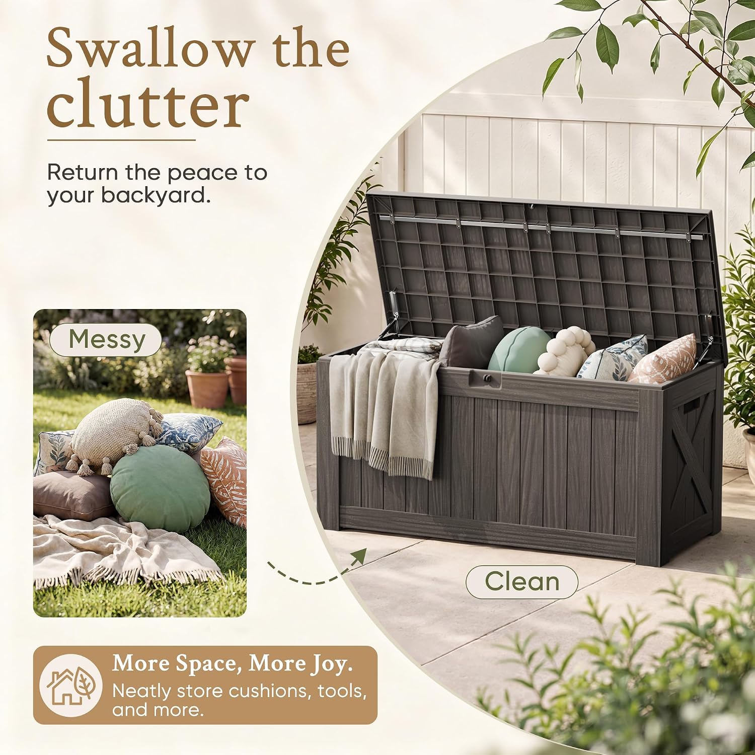 กล่องเก็บของขนาดใหญ่ 120 แกลลอ - Outdoor Furniture With Storage For Cushions บทวิจารณ์และราคา