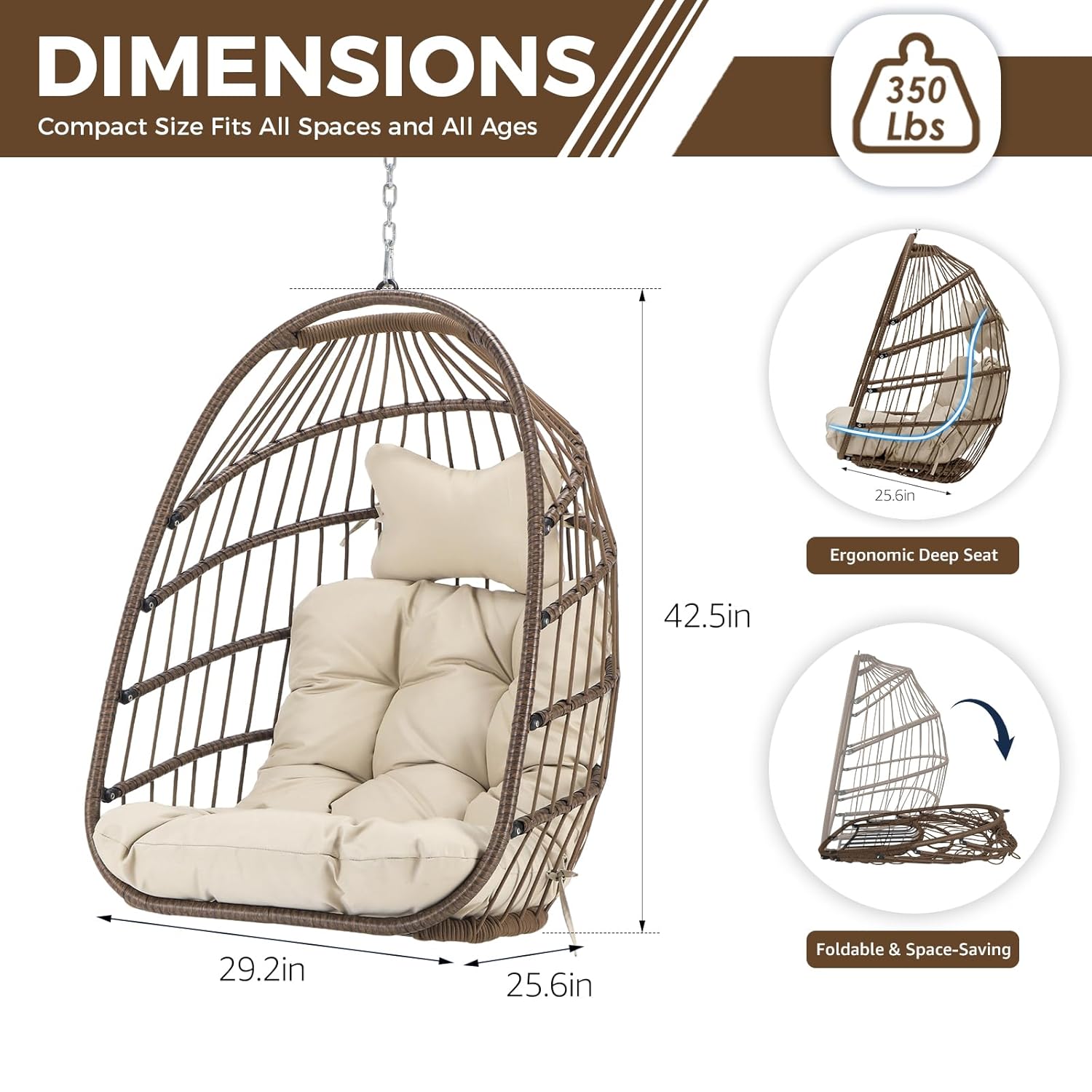 เก้าอี้ไข่แขวนกลางแจ้งแบบไม่มี - Hanging Egg Chair บทวิจารณ์และราคา