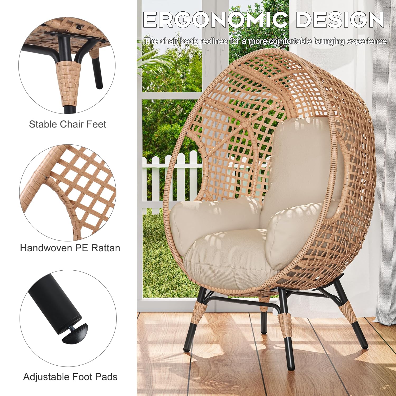 เก้าอี้แขวนทรงไข่ดีไซน์โค้งมน  - Hanging Egg Chair บทวิจารณ์และราคา