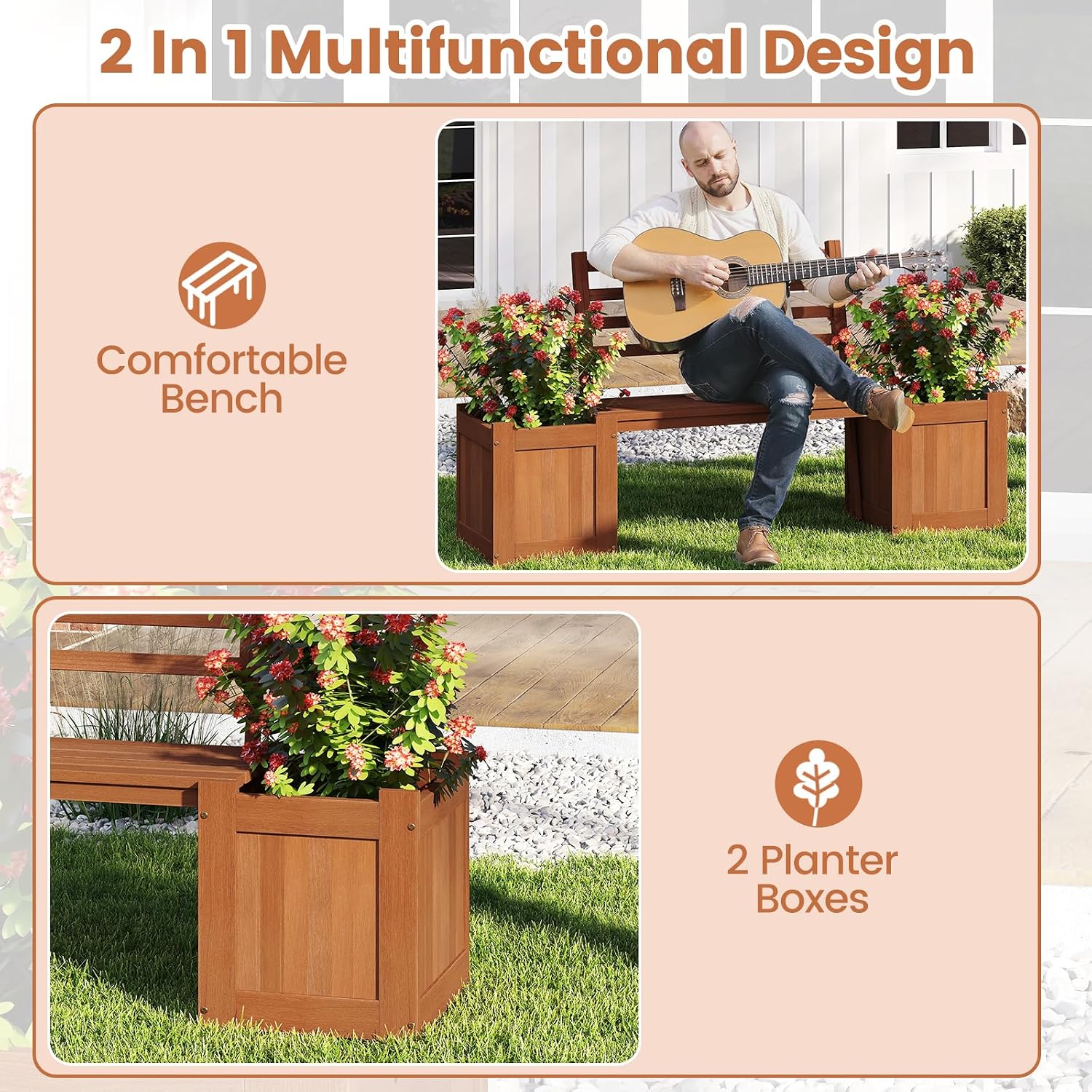 ม้านั่งกลางแจ้งพร้อมพนักพิง ชุ - Outdoor Furniture Oil บทวิจารณ์และราคา