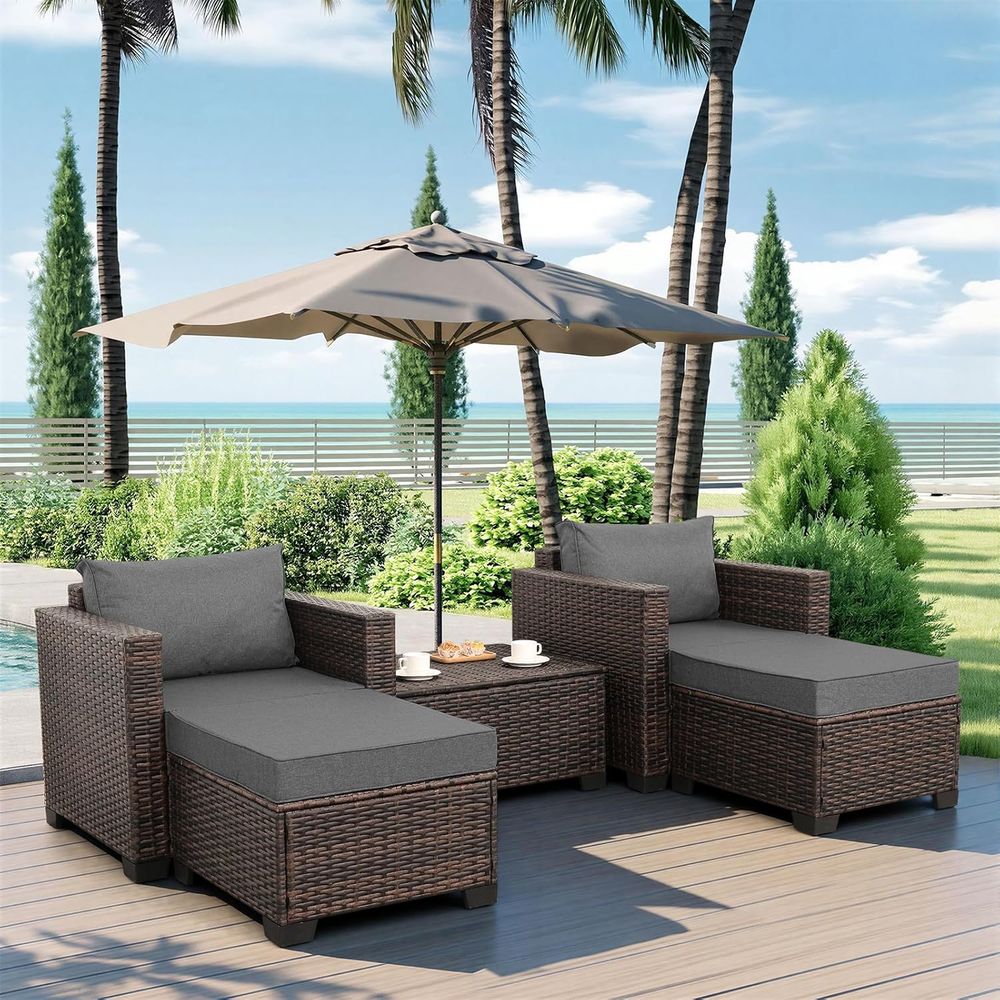 ชุดเฟอร์นิเจอร์หวายกลางแจ้ง HD - Outdoor Furniture With Storage For Cushions บทวิจารณ์และราคา