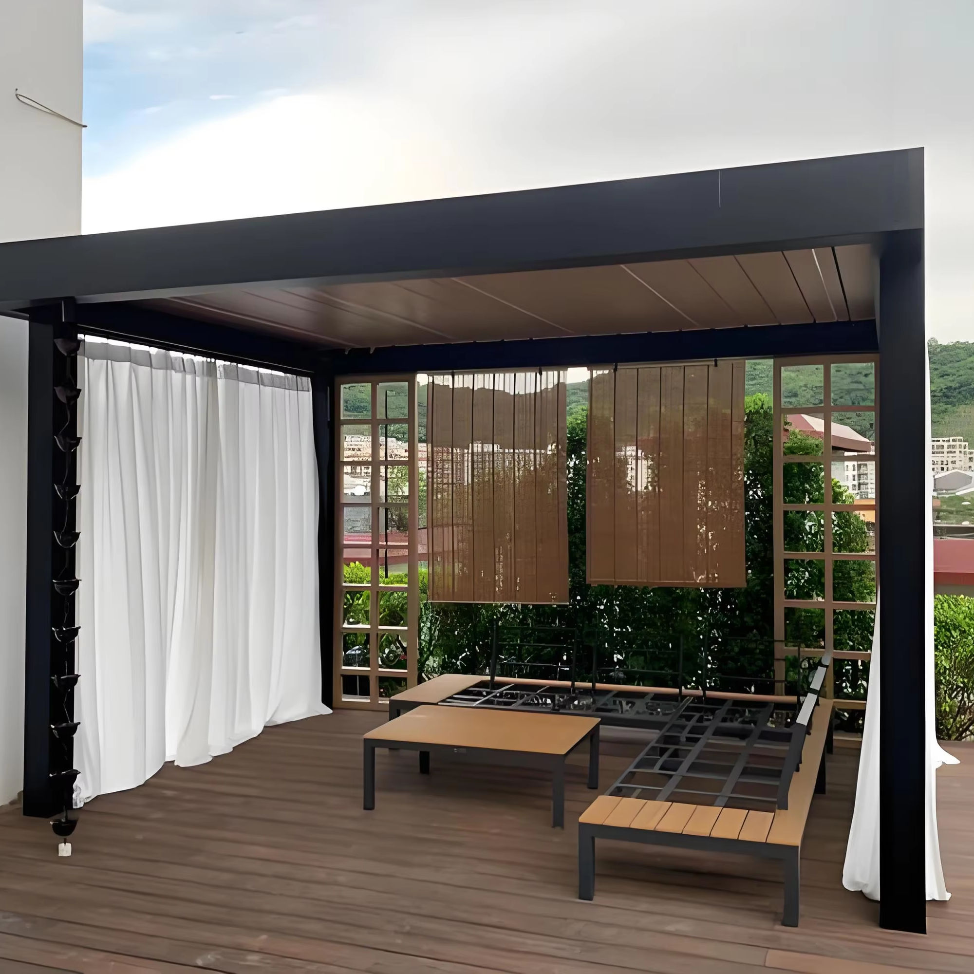 ศาลาทรงสี่เหลี่ยมผืนผ้าอลูมิเน - Outdoor Furniture Aluminium บทวิจารณ์และราคา