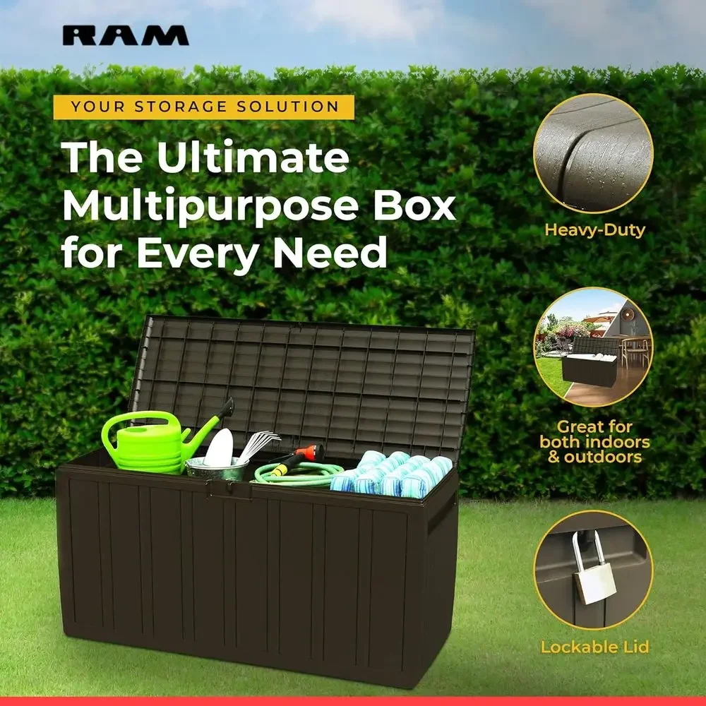 ถังเก็บของกลางแจ้งสีน้ำตาลขนาด - Outdoor Furniture With Storage For Cushions บทวิจารณ์และราคา