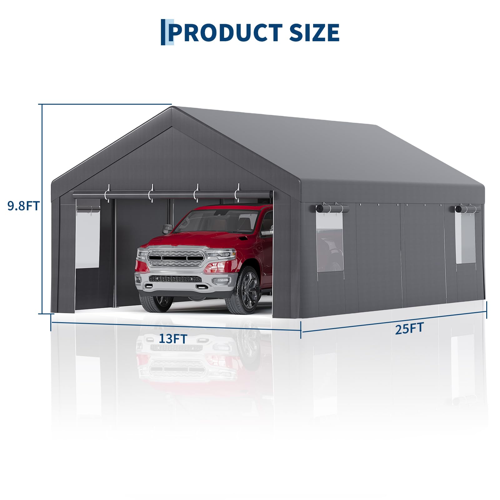 โรงรถเคลื่อนที่ขนาด 13x25 ฟุต  - Outdoor Furniture Heavy Duty บทวิจารณ์และราคา