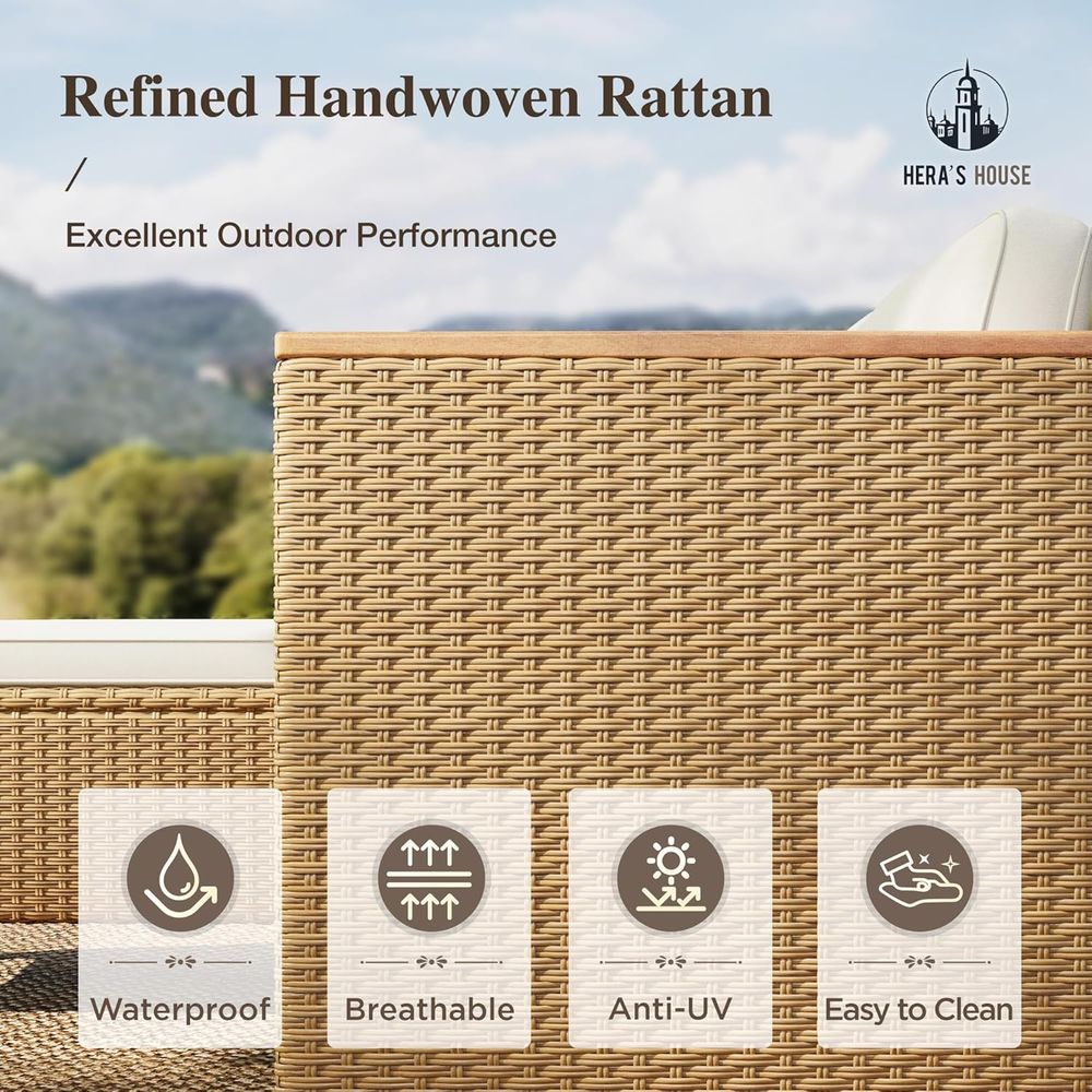 ชุดเฟอร์นิเจอร์หวายกลางแจ้ง 3  - Outdoor Furniture Yellow บทวิจารณ์และราคา
