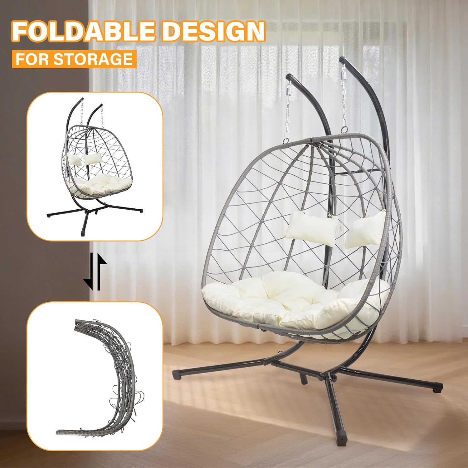เก้าอี้ชิงช้ารูปทรงไข่พร้อมขาต - Hanging Egg Chair บทวิจารณ์และราคา