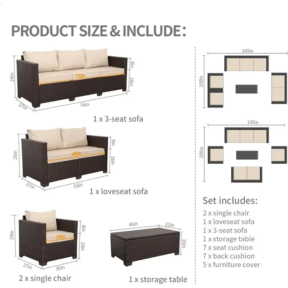 ชุดเฟอร์นิเจอร์ลานบ้าน 5 ชิ้นพ - Outdoor Furniture With Storage For Cushions บทวิจารณ์และราคา