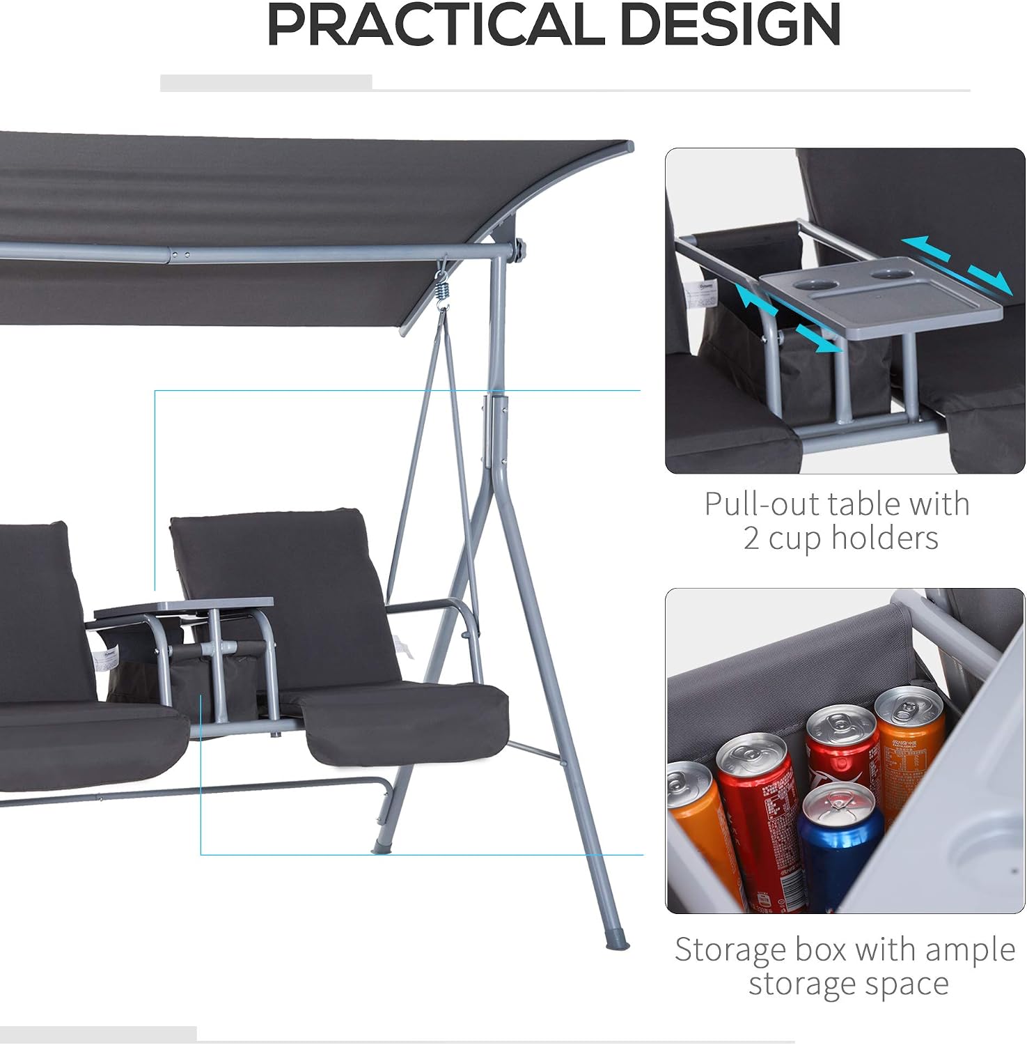 ชิงช้าสำหรับนั่งเล่นกลางแจ้ง 2 - Outdoor Furniture With Storage For Cushions บทวิจารณ์และราคา