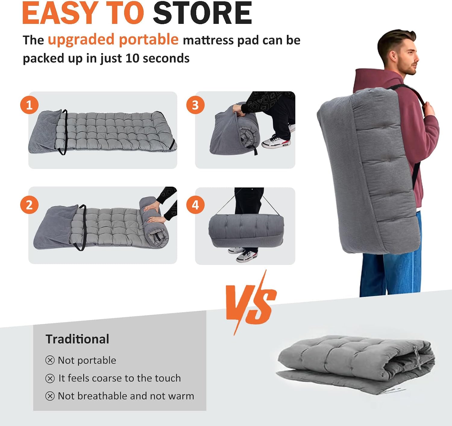 เตียงนอนสำหรับผู้ใหญ่พร้อมเบาะ - Camping Cot Foldable บทวิจารณ์และราคา