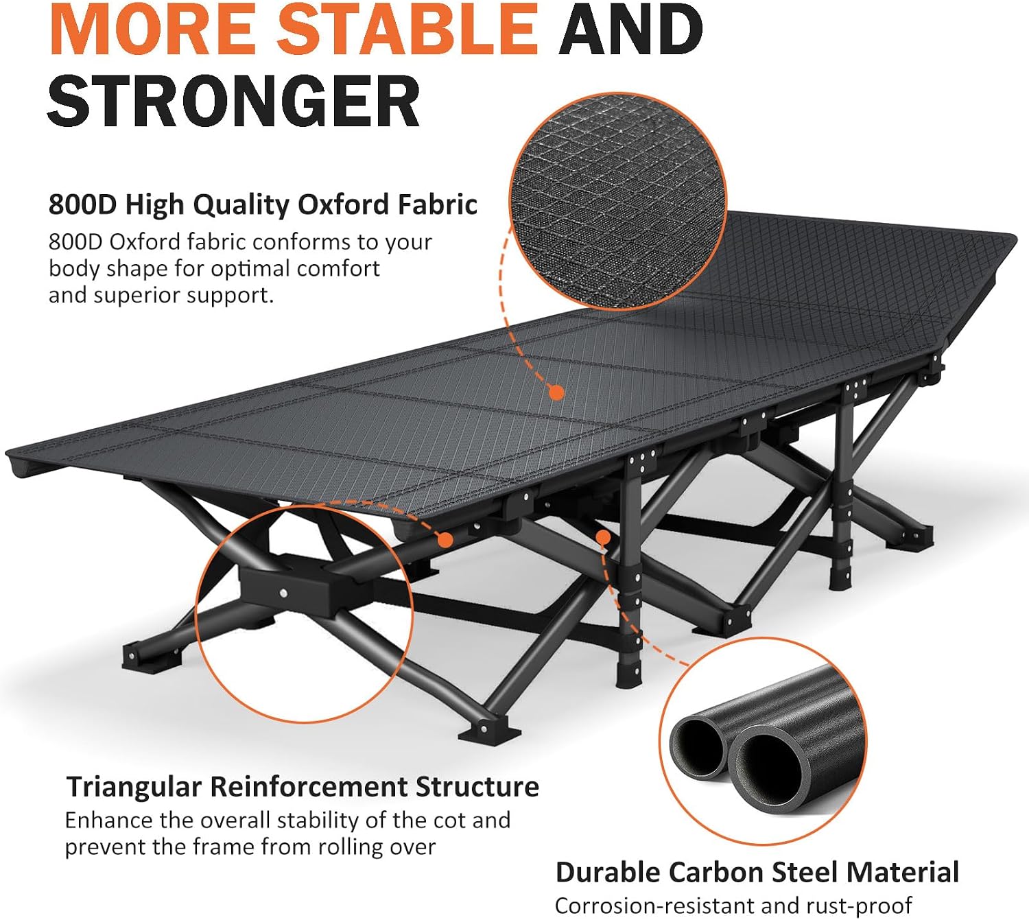 เตียงนอนสำหรับผู้ใหญ่พร้อมเบาะ - Camping Cot Foldable บทวิจารณ์และราคา