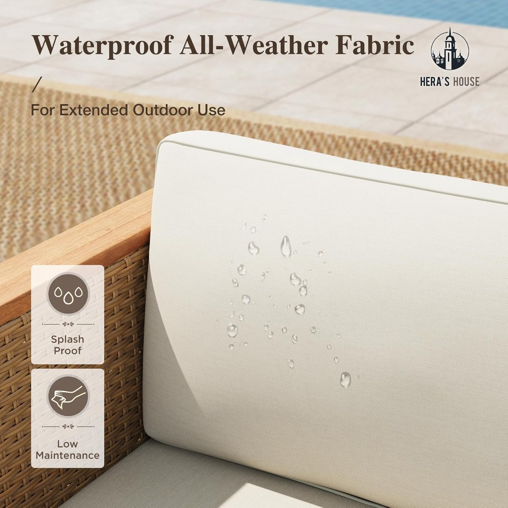 ชุดโซฟาหวายขนาดเล็ก 3 ชิ้น สำห - Outdoor Furniture Yellow บทวิจารณ์และราคา